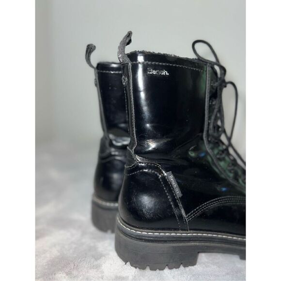 BENCH Women’s Lace Up Black Moto Combat Boots 10 - Picture 2 of 9